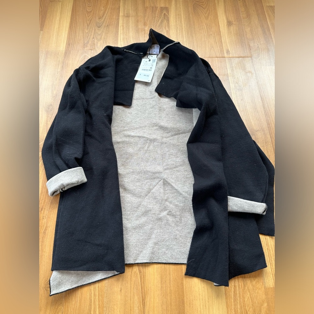 Zara, size 13-14, black & tan cardigan